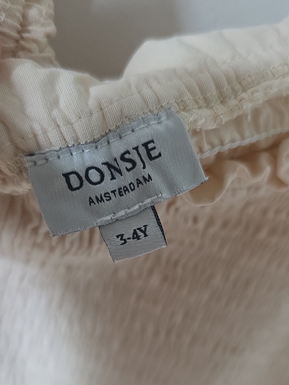 Donsje Girls Pale Beige Linen & Tulle Dress, Size 3/4Y - Picture 2 of 7